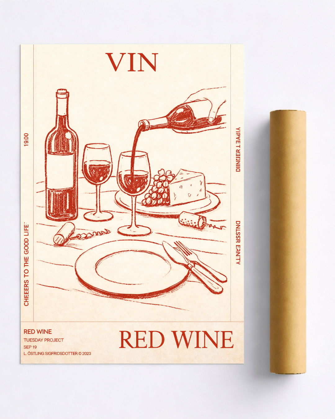 Affiche Red Wine – Poster Vin Rouge et Décoration Murale Art de Vivre
