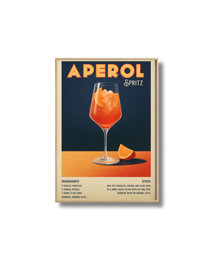 Affiche Spritz Recette – Poster Aperol Spritz Vintage Cuisine & Bar