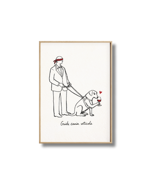 Affiche Vin et Chien – Guide Canin Viticole | Poster Minimaliste Humoristique