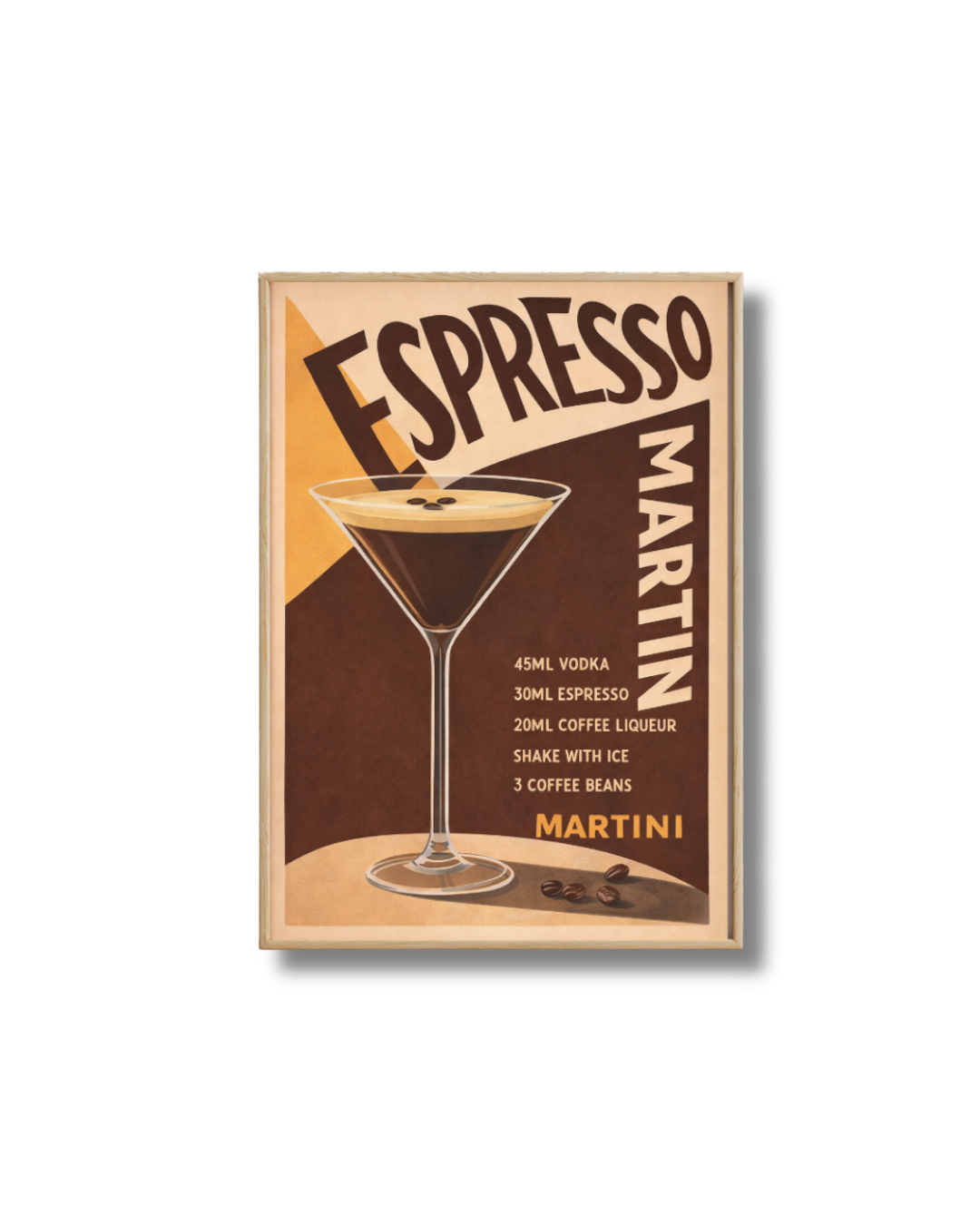 Affiche Cocktail – Poster Espresso Martini Vintage Déco Bar
