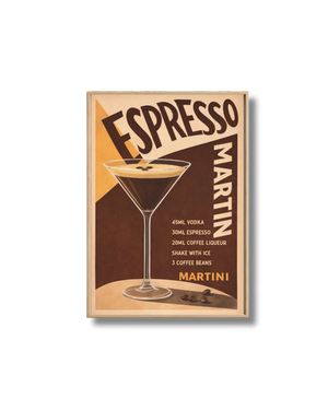 Affiche Cocktail – Poster Espresso Martini Vintage Déco Bar