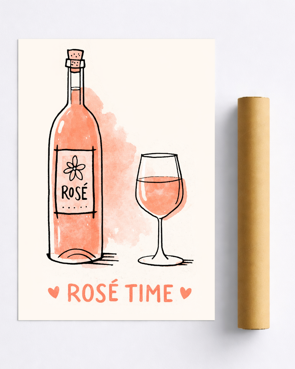 Affiche Rosé Time – Poster Rosé et Décoration Murale Apéro
