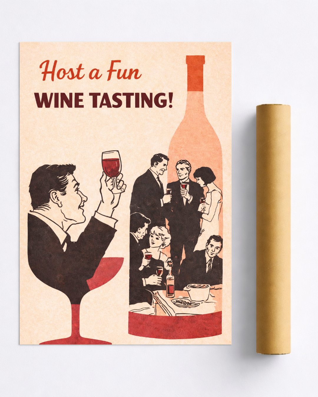 Affiche Wine Tasting Rétro – Poster Dégustation de Vin