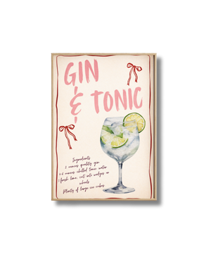 Affiche Gin Tonic – Poster Cocktail Rose & Citron