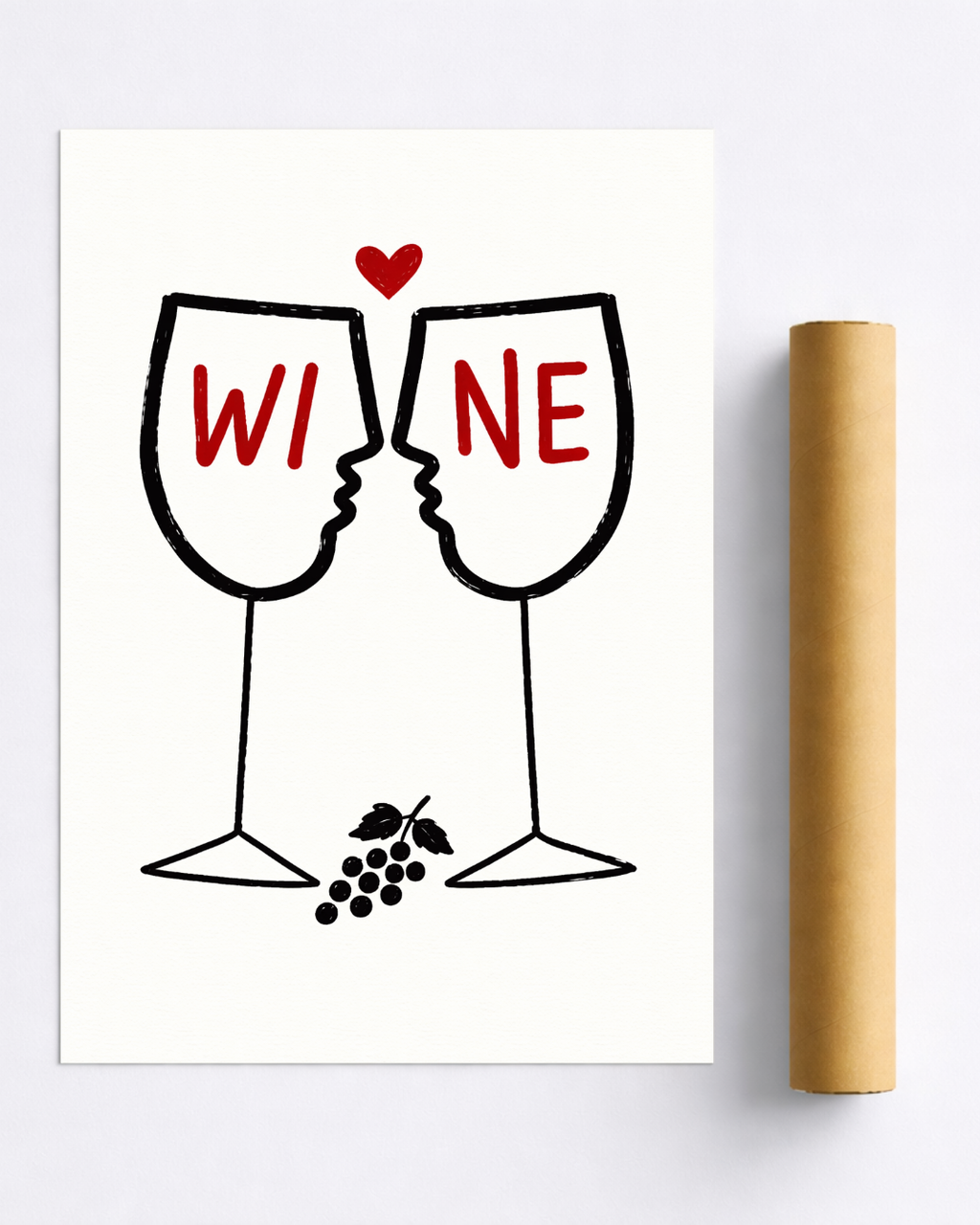 Affiche vin Wine Love – Poster Vin Minimaliste et Moderne
