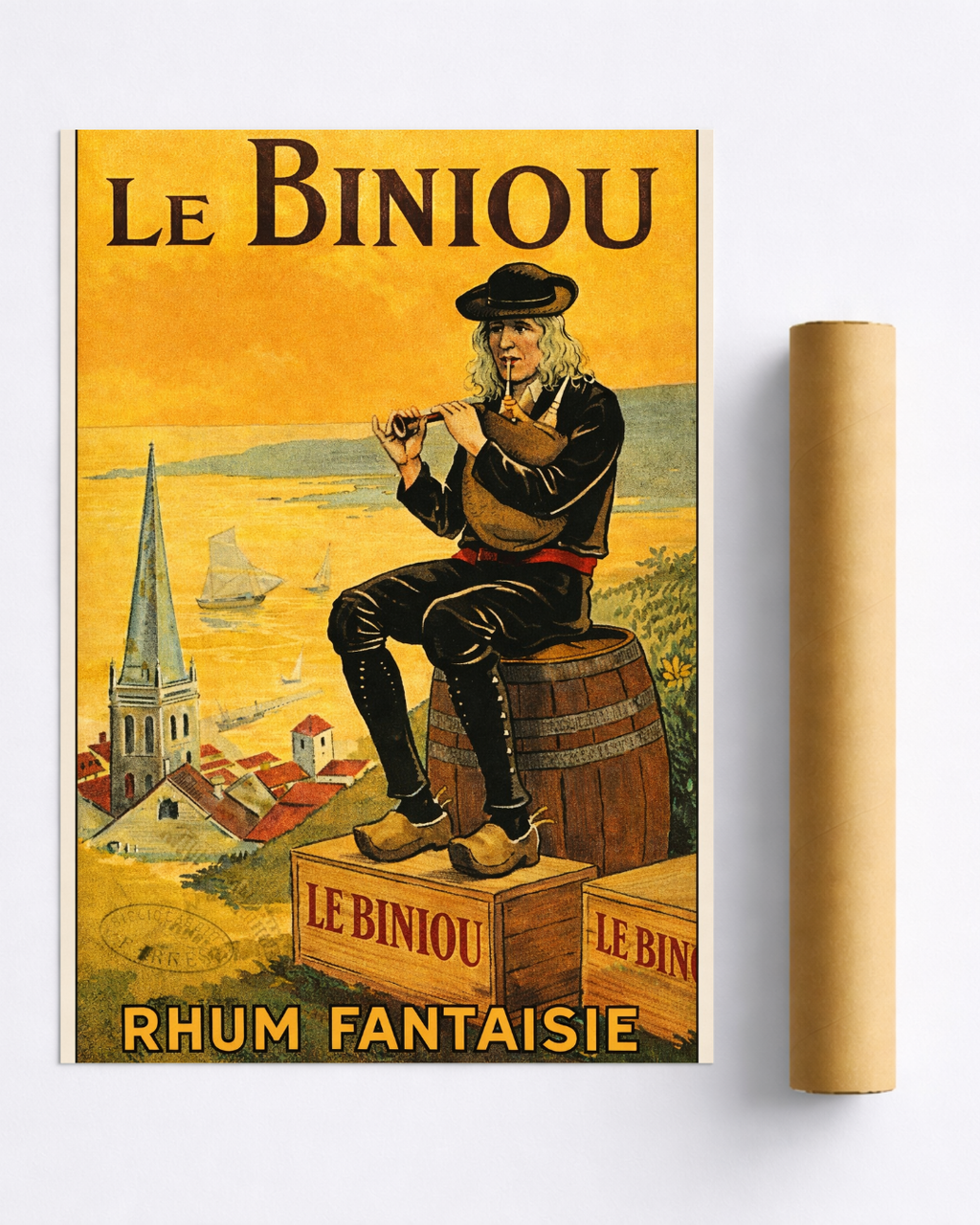 Affiche Rhum Le Biniou – Rhum Fantaisie Vintage Breton