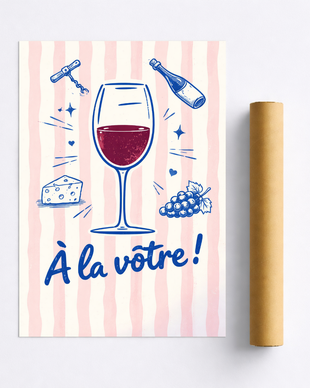 Affiche Vin À la vôtre – Poster Déco Apéro