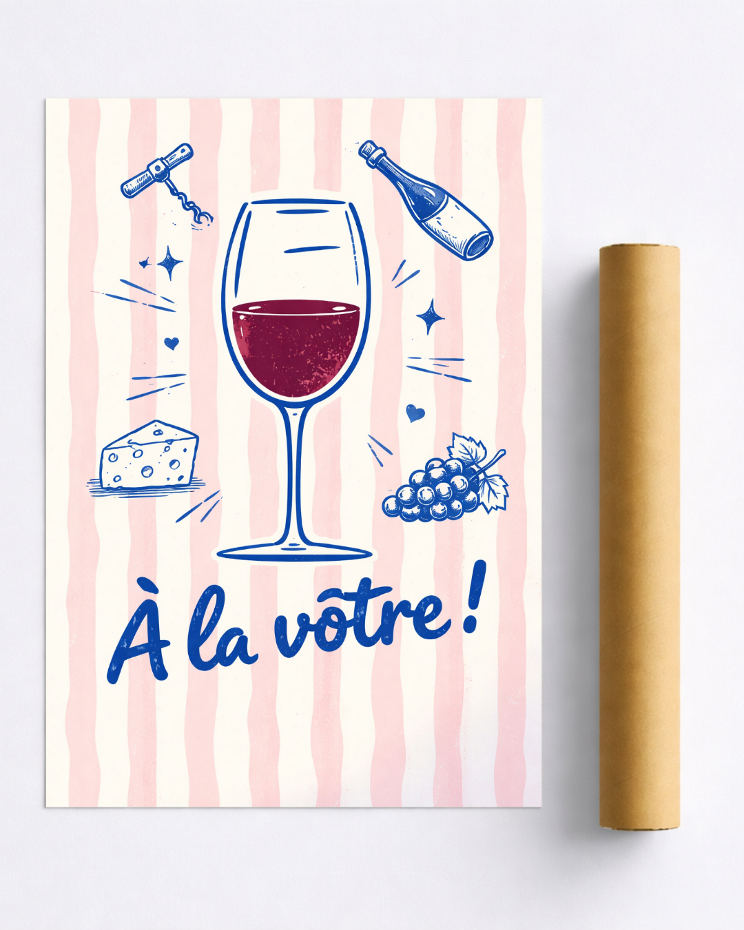Affiche Vin À la vôtre – Poster Déco Apéro