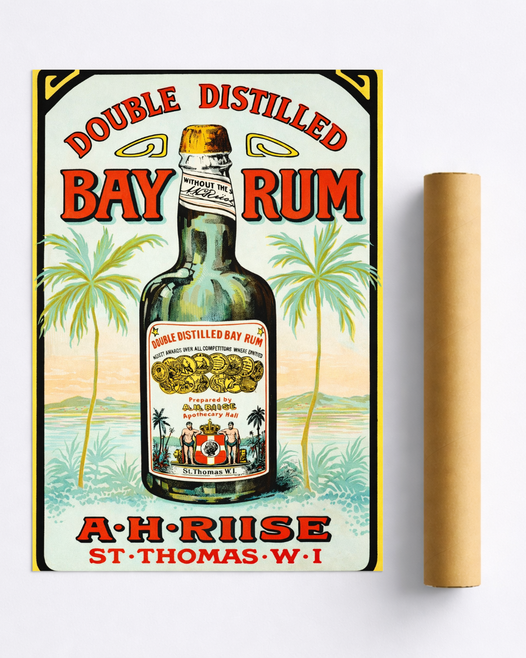 Affiche Rhum Bay Rum – Poster Publicitaire Vintage