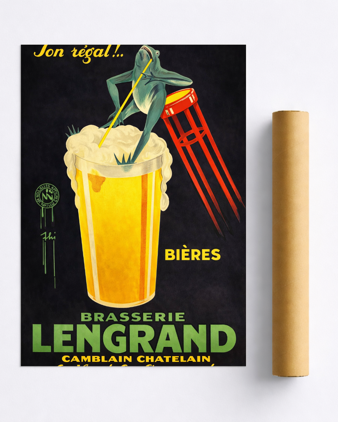 Affiche Bière Brasserie Lengrand – Ton régal ! | Poster Vintage Bière
