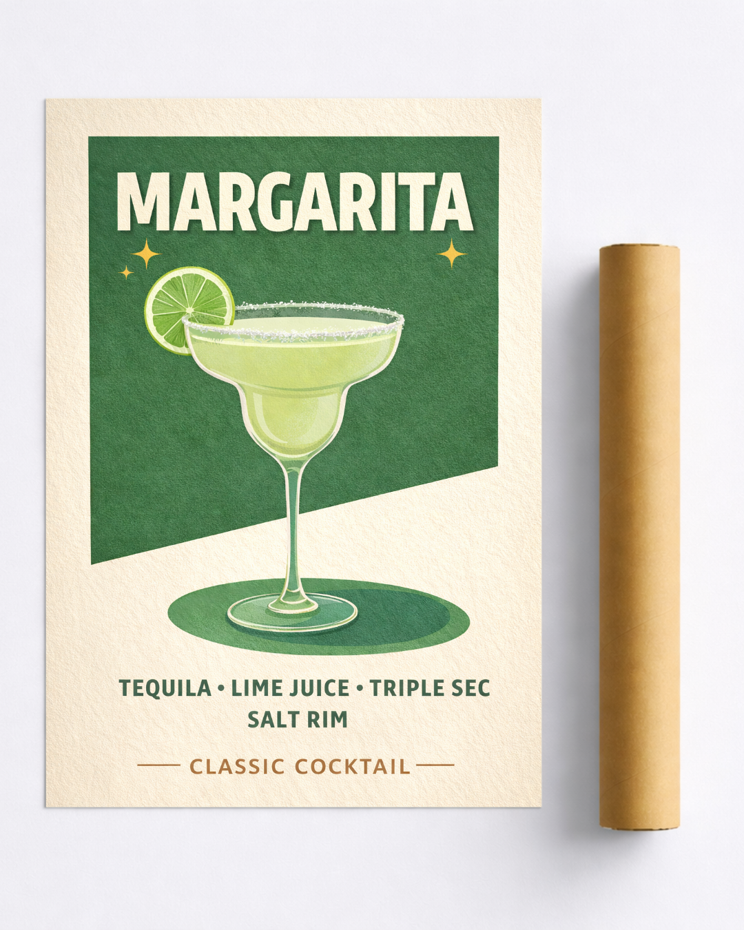 Affiche Cocktail – Poster Margarita Vintage Déco Bar