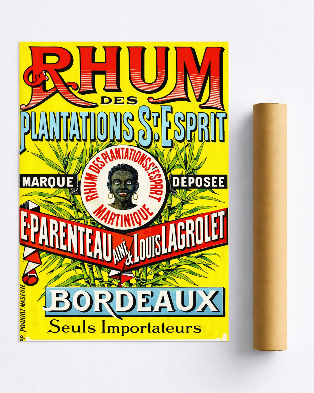 Affiche Rhum des Plantations St Esprit – Poster Publicitaire Vintage