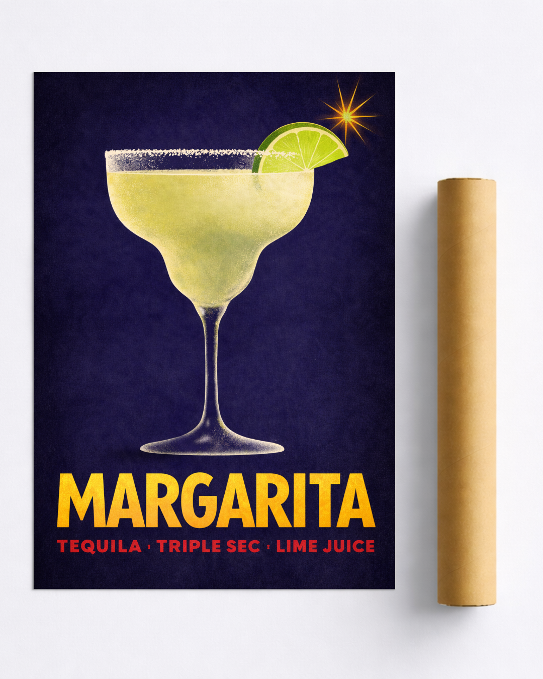 Affiche Cocktail – Poster Margarita Vintage Déco Bar Nuit
