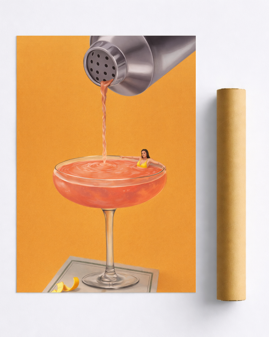 Affiche Cocktail – Poster Cosmopolitan Vintage Déco Bar