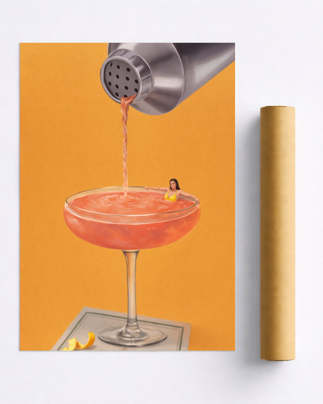 Affiche Cocktail – Poster Cosmopolitan Vintage Déco Bar