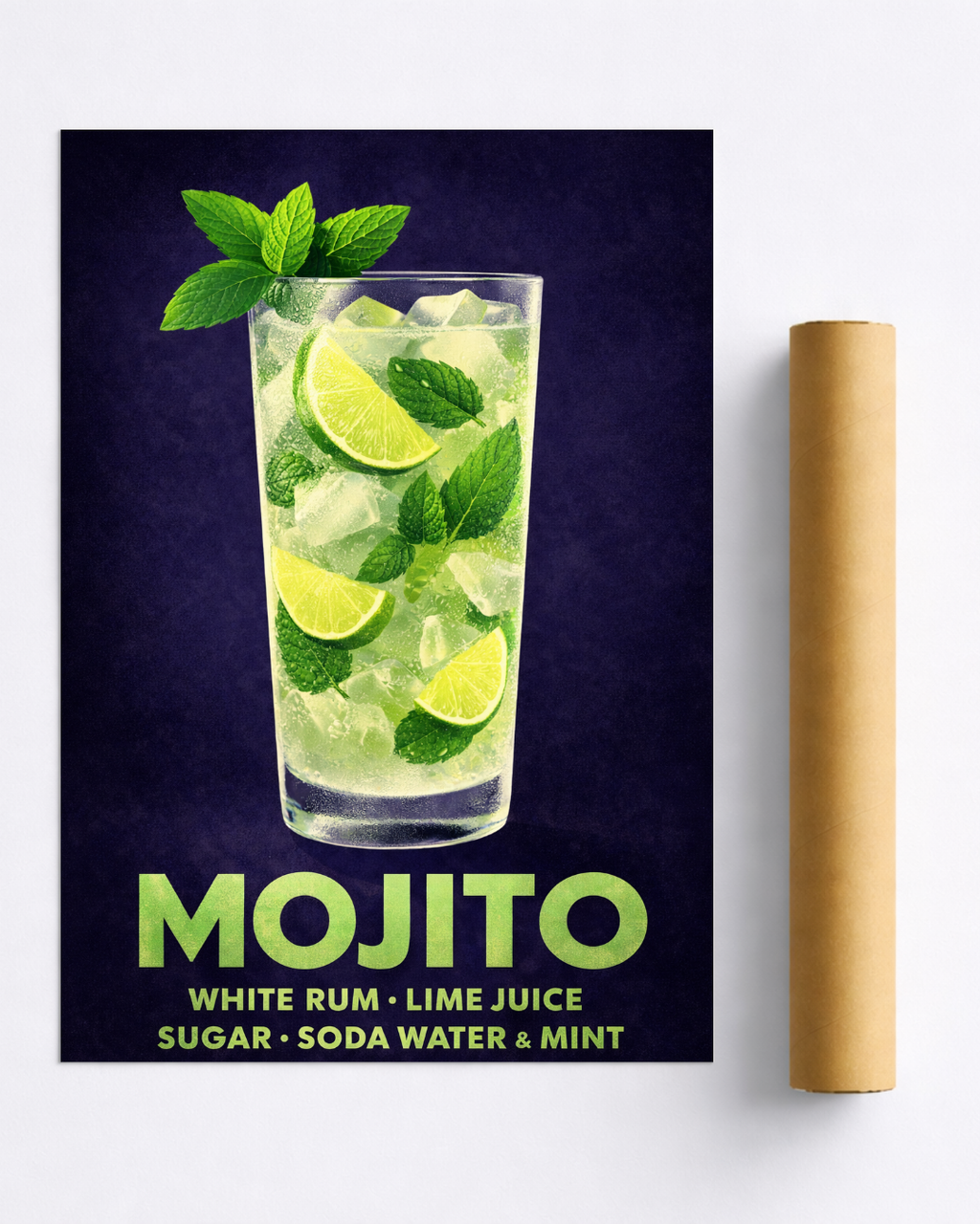 Affiche Cocktail – Poster Mojito Vintage Déco Bar