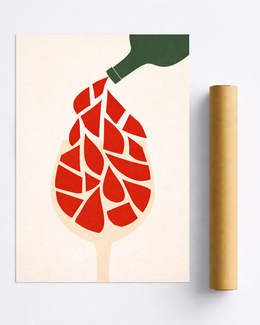 Affiche Vin Minimaliste – Poster Verre de Vin Rouge Design