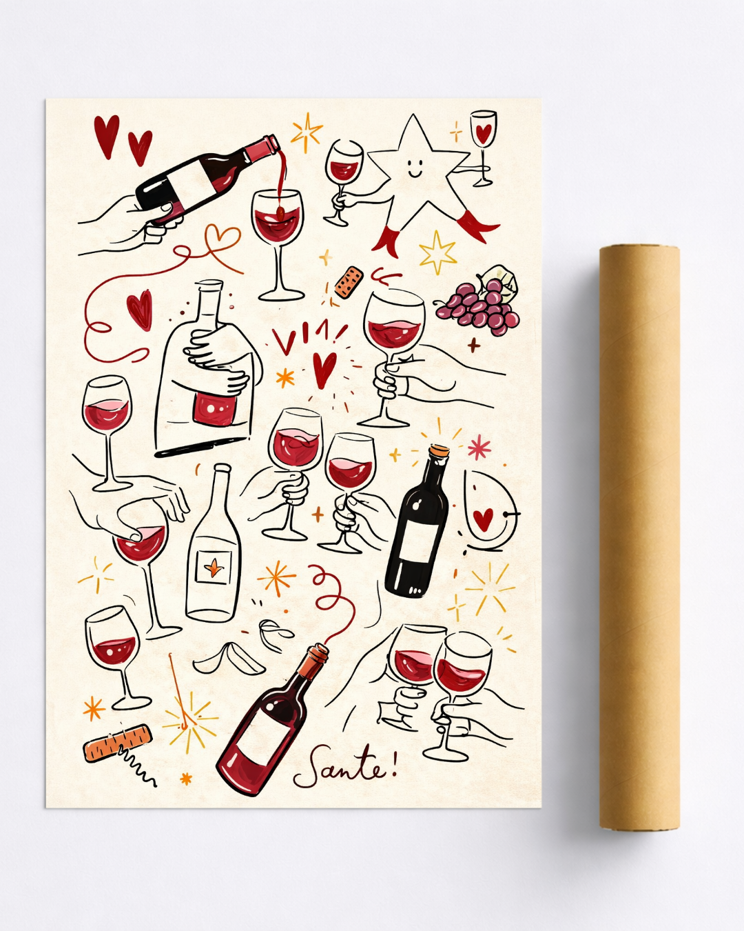 Affiche Vin Santé – Poster Apéro & Moments Conviviaux