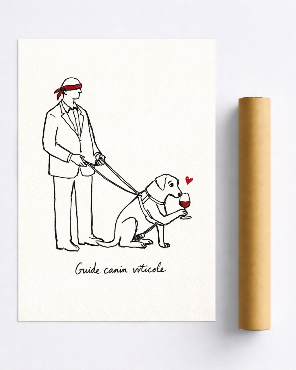Affiche Vin et Chien – Guide Canin Viticole | Poster Minimaliste Humoristique