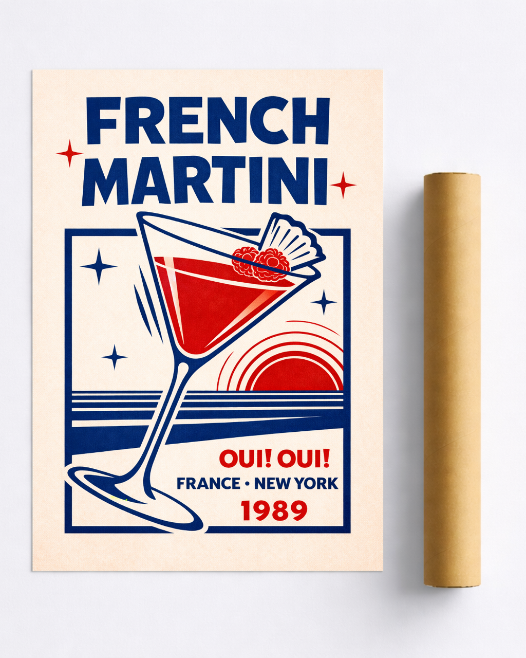 Affiche Cocktail – Poster French Martini Vintage Déco Bar
