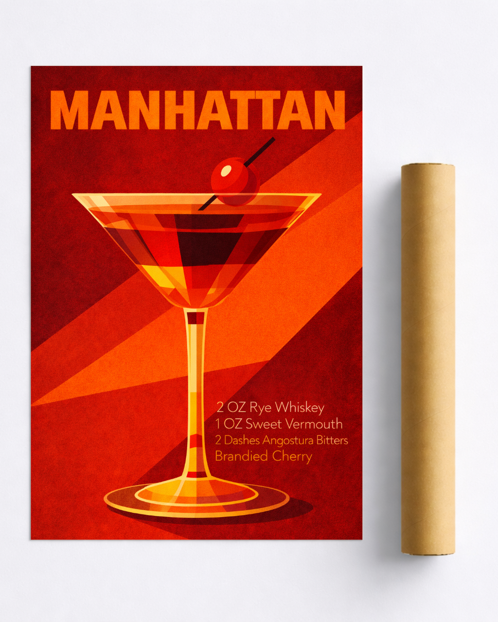 Affiche Cocktail – Poster Manhattan Vintage Déco Bar
