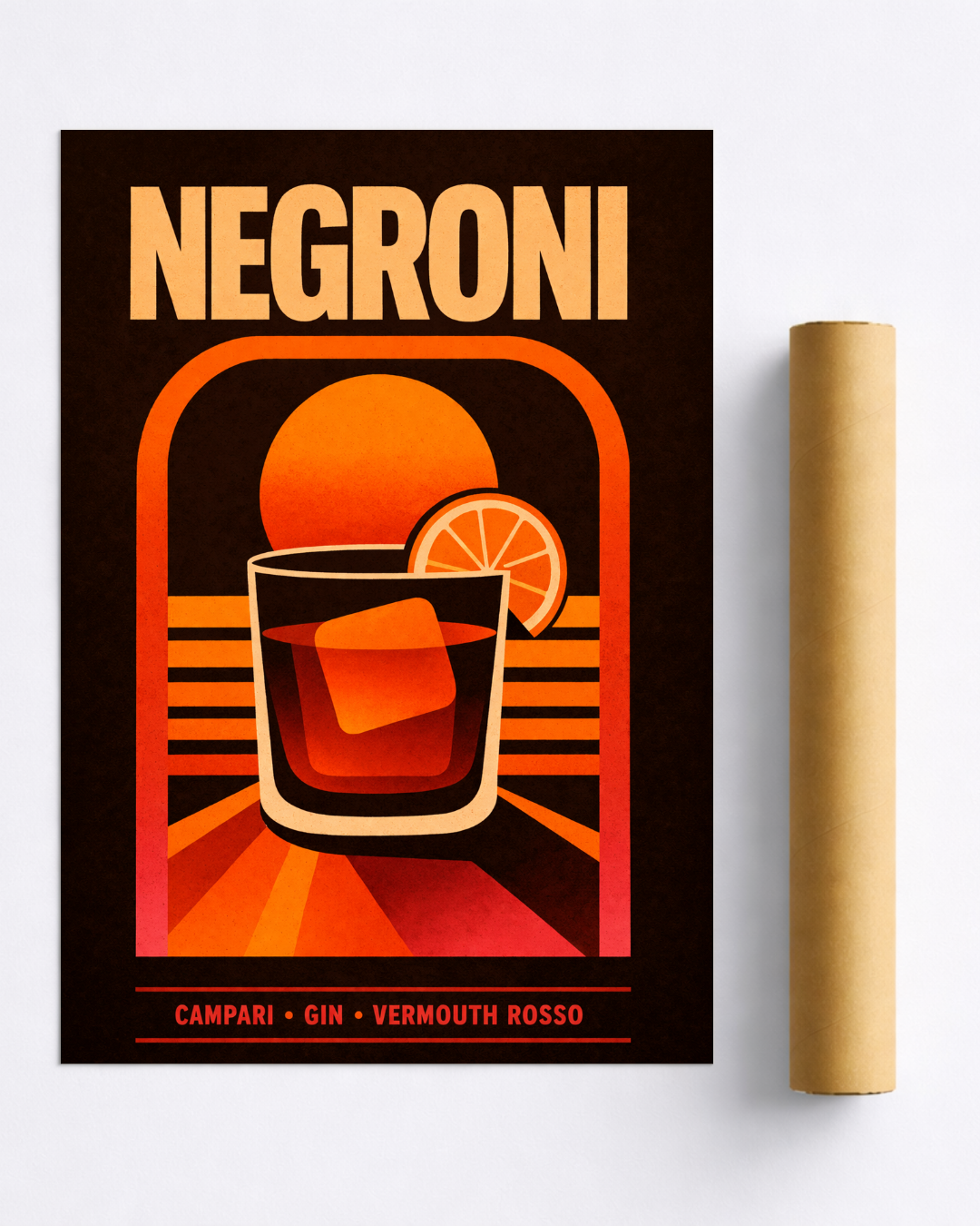 Affiche Cocktail – Poster Negroni Vintage Déco Bar