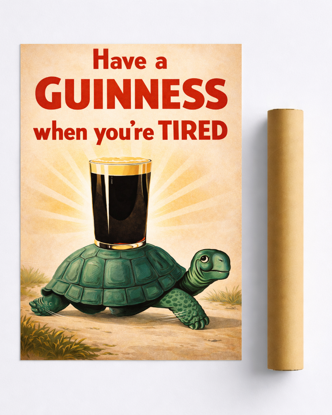 Affiche Guinness Have a Guinness When You’re Tired – Poster Vintage Pub Déco Bar