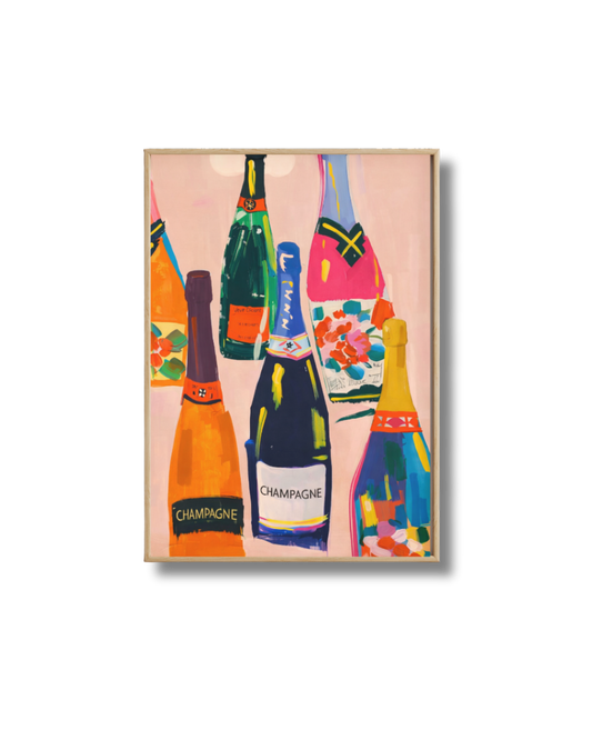 Affiche Champagne – Composition Artistique Colorée