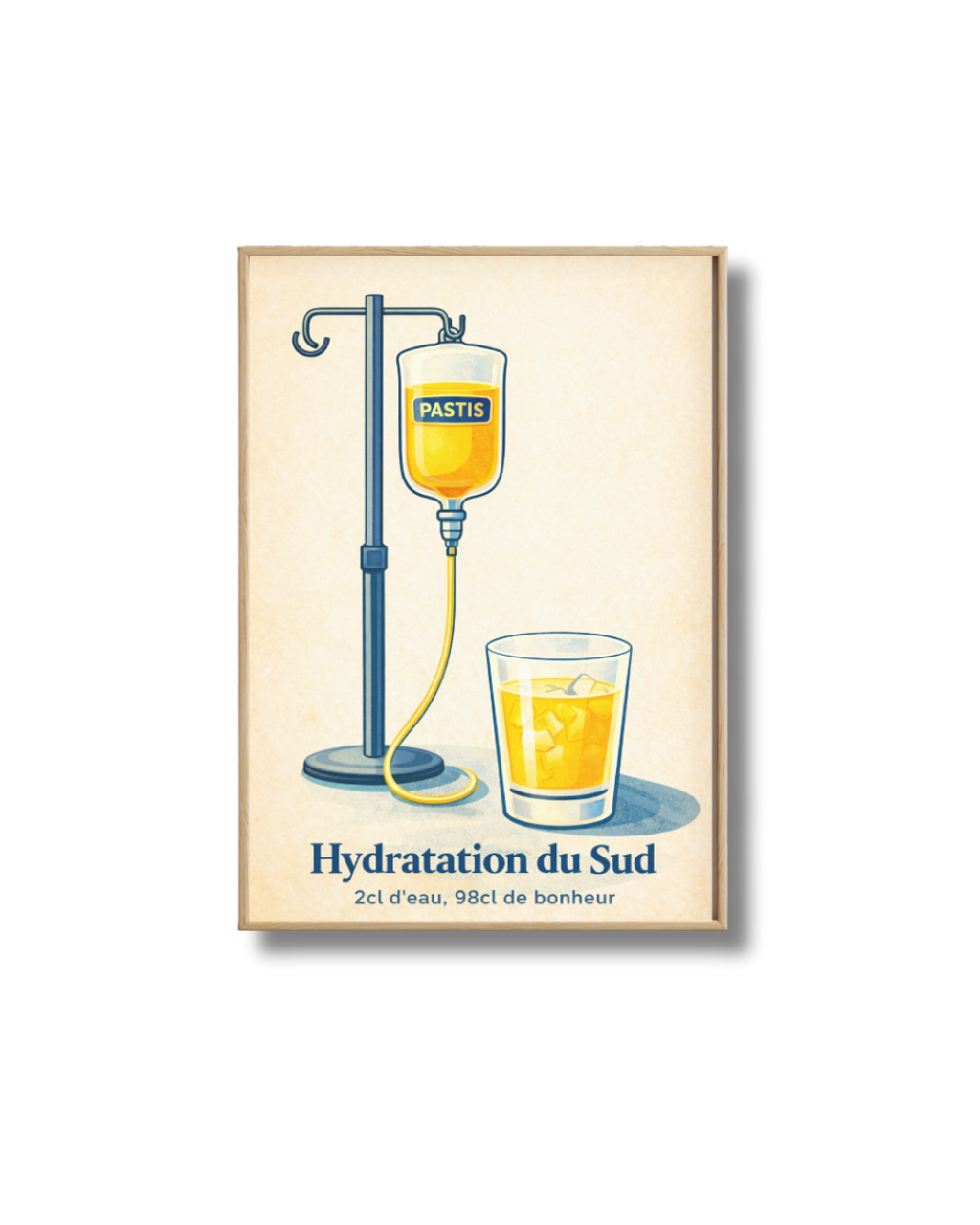 Affiche Pastis Humoristique – Hydratation du Sud | Poster Apéro Vintage