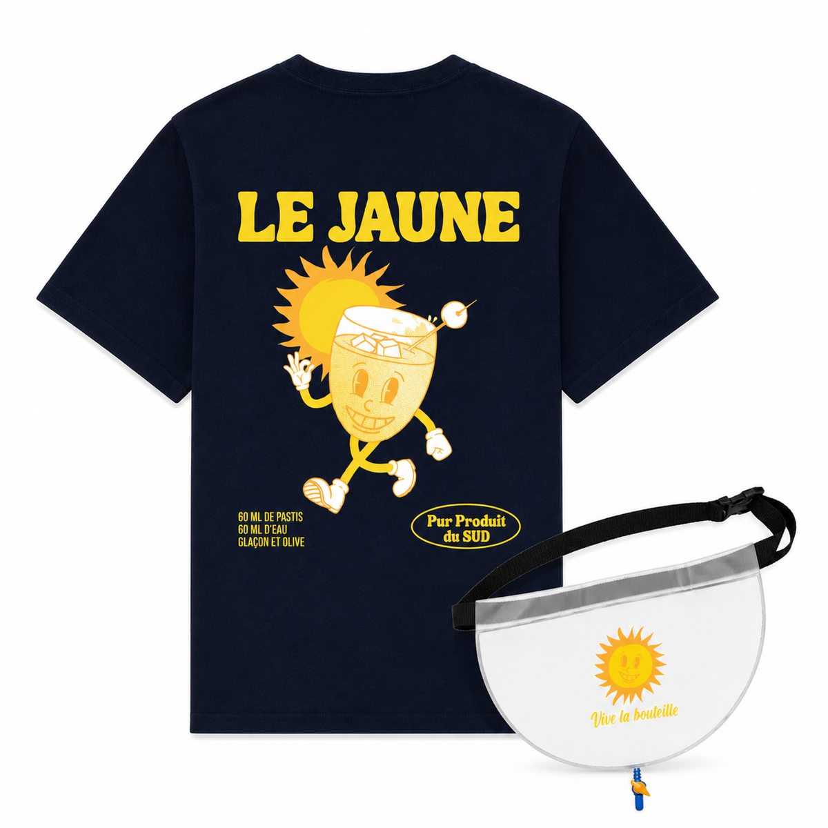 Pack teesh Le Jaune bleu + Sacoche secrète